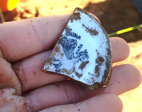 Teacup base with John Edwards Maker's Mark (1880-1900) from Casa de Estudillo excavation